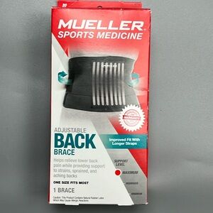 Mueller Adjustable Back Brace Maximum Support Black One Size